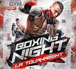 拳击对抗赛海报/传单PSD模板：Flyer Boxing Tournament
